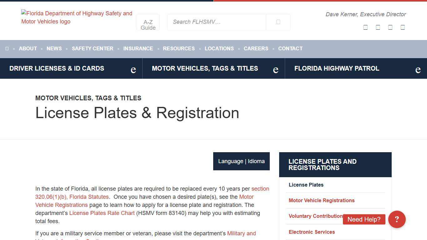 License Plates & Registration - Florida Department of Highway Safety and Motor Vehicles